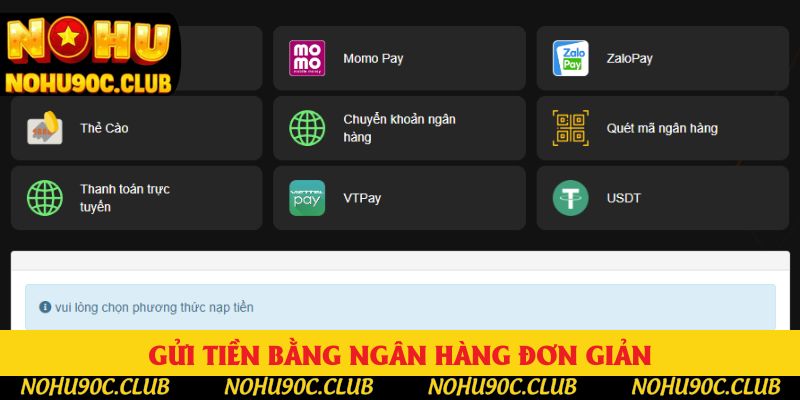Gửi tiền bằng ngân hàng đơn giản